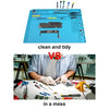 CPB Silicone Repair Mat Heat Resistant Work Mat with Scale Rule and Screw Position for soldering Iron, Electronics, Computer, Cellphone - Blue - S130 / S160 / S180