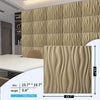 Art3d PVC Wave Board Textured 3D Wall Panels for Interior Wall Decor, Living Room, Bedroom, Office, Walnut, 19.7