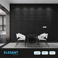 Art3d PVC Decorative Textures Black 3D Wall Panels for Interior Wall Décor, Black Wall Decor,Pack of 12 Tiles 32 Sq Ft MEGA