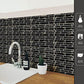 Art3d 10-Sheet Peel and Stick Backsplash, 12 in. x 12in. Black Marble Design MEGA