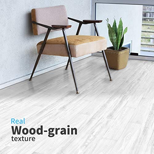 Art3d Peel and Stick Floor Tile Vinyl Wood Plank 36-Pack 54 Sq.Ft, White Washed, Rigid Surface Hard Core Easy DIY Self-Adhesive Flooring Art3d