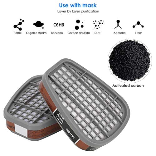 HAOX Reusable Gas Mask with Filter, Full Face Respirаtor Organic Vapor Cover Mask, Dustproof Face Cover for Paint Spray, Chemical Work Protection-B088JZTTD4 ebuystt