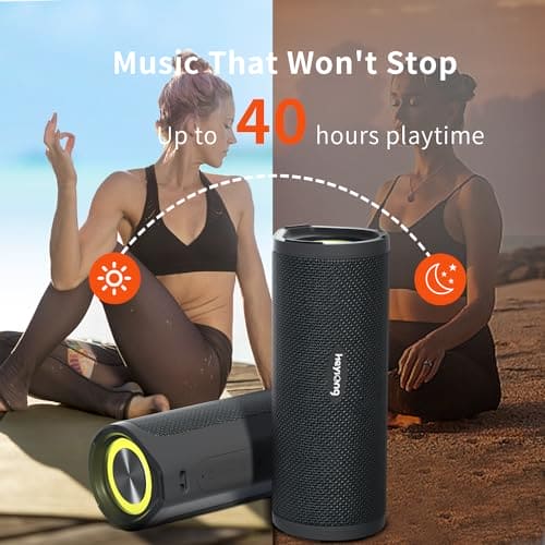 HEYSONG Portable Bluetooth Speaker, Wireless Outdoor Speakers, IPX7 Waterproof, 40H Playtime, TF Card, Loud Stereo Sound for Beach, Boat, Pool, Camping, Bike, Shower, Gifts for Men EBUYSTT