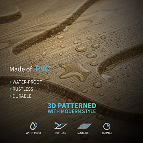 Art3d 3D Textured Wall Panel, Trunk in Maple, 12-Tile 19.7 x 19.7in. MEGA