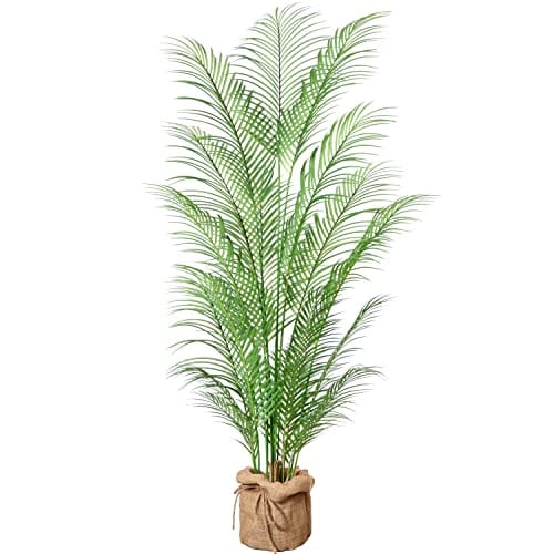 Kazeila Artificial Areca Palm Tree 3FT Tall Faux Tropical Palm Plant for Home Office Decor Indoor Fake Green Potted Plant with Burlap Bag