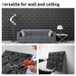 Art3d Texture 3D Wall Panels, PVC Wall Panels for Interior Wall Decor Pack of 12 Tiles 32 Sq Ft, Black, 19.7"x19.7" MEGA