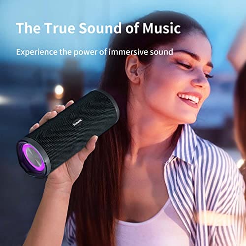 HEYSONG Portable Bluetooth Speaker, Wireless Outdoor Speakers, IPX7 Waterproof, 40H Playtime, TF Card, Loud Stereo Sound for Beach, Boat, Pool, Camping, Bike, Shower, Gifts for Men EBUYSTT