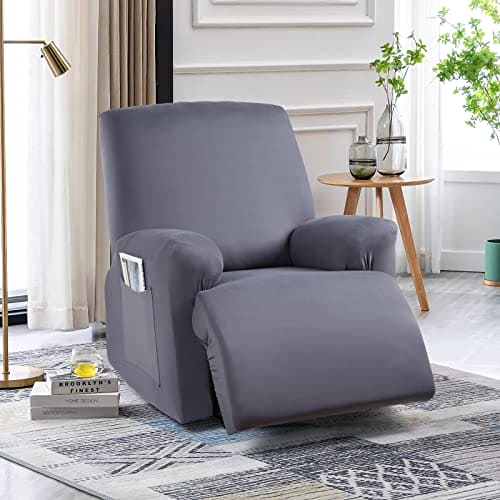 TAOCOCO Stretch Recliner Couch Covers 3-Pieces Style Recliner Chair Covers Recliner Cover for Reclining Chair Slipcovers Feature Fitted Soft Washable (1 Seat, Light Gray) ebuys