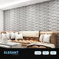 Art3d Decorative 3D PVC Wall Panel for Interior Décor, 12-Pack 19.7 x 19.7 in. White MEGA