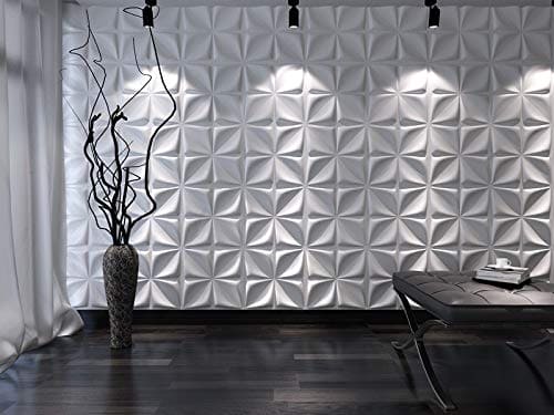 Art3d Decorative 3D Wall Panels Textured 3D Wall Covering, White, 12 Tiles 32 Sq Ft MEGA