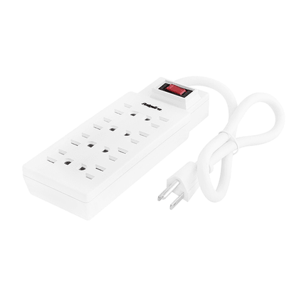 Fulgore 8 Outlet Grounded Multi Contact Extension Cord with Surge Suppressor - For Cell Phone Charger, Power Adapter -  FU0578.