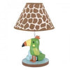 Lambs & Ivy Peek A Boo Jungle Lamp: An energy efficient light bulb is included. The base measures 7