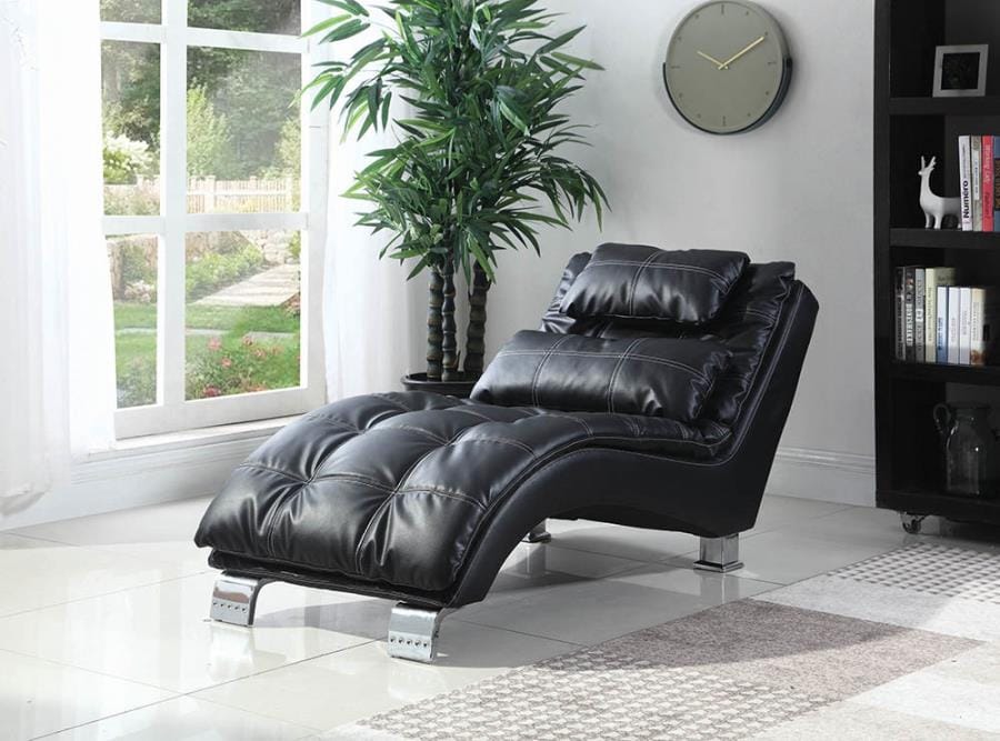 Dilleston Upholstered Chaise Black - 550075 COSMEGA