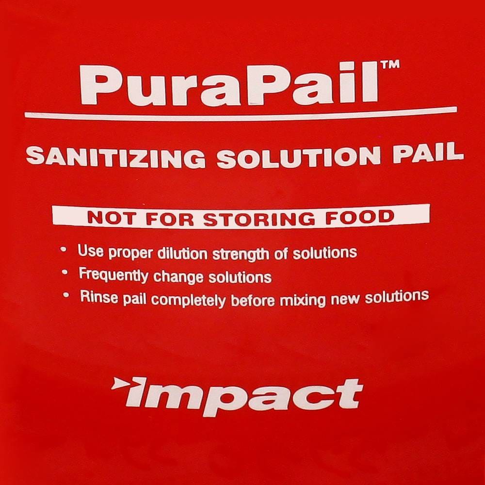PuraPail Sanitizing Utility Pail Eliminates confusion between cleaning and sanitizing solution containers,ref used for sanitizing,reduces risk of cross-contamination,square design -IMPACTPAIL