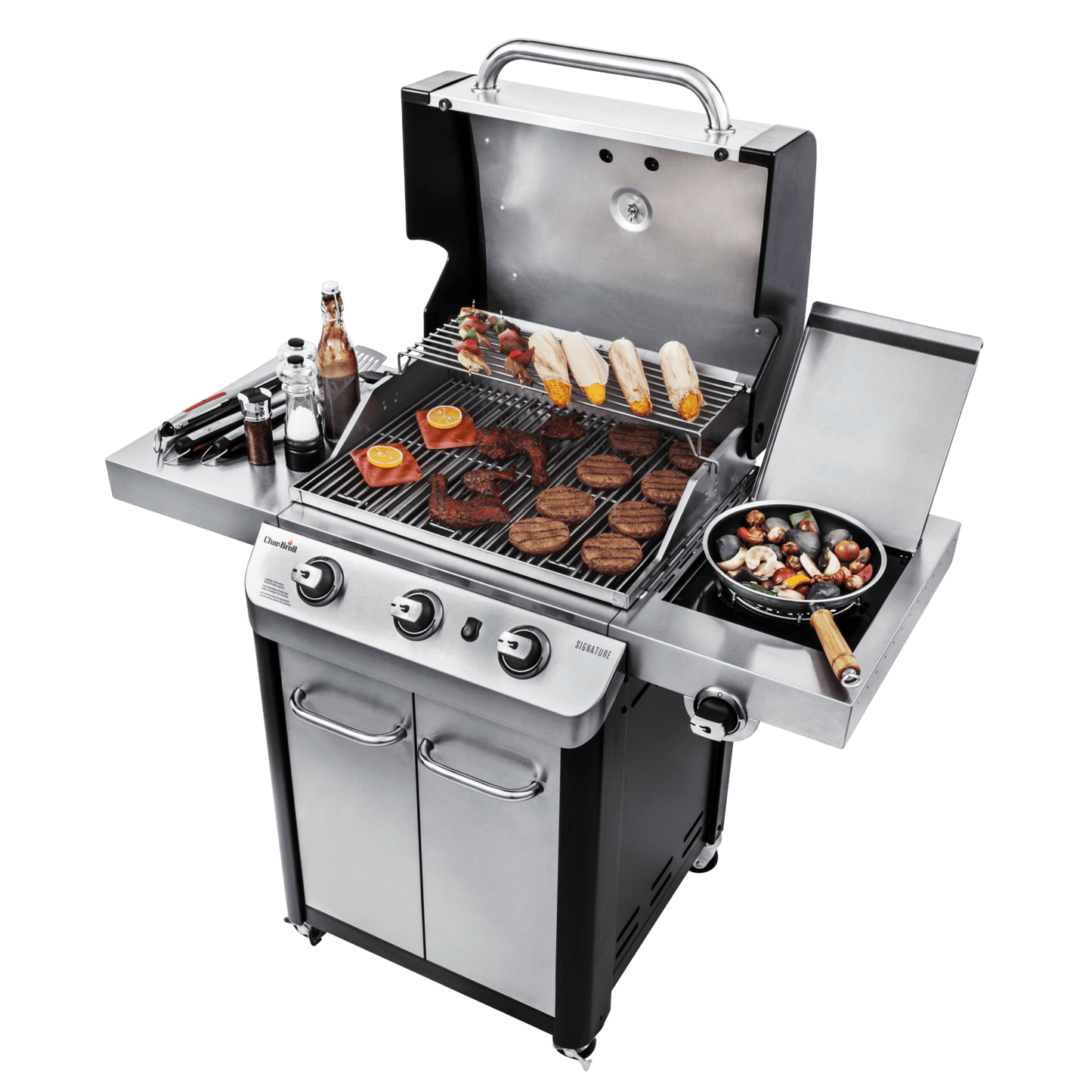 The Char‑Broil® Signature Series™ 3-Burner Gas Grill represents traditional grilling at its best.- 463348017 mega