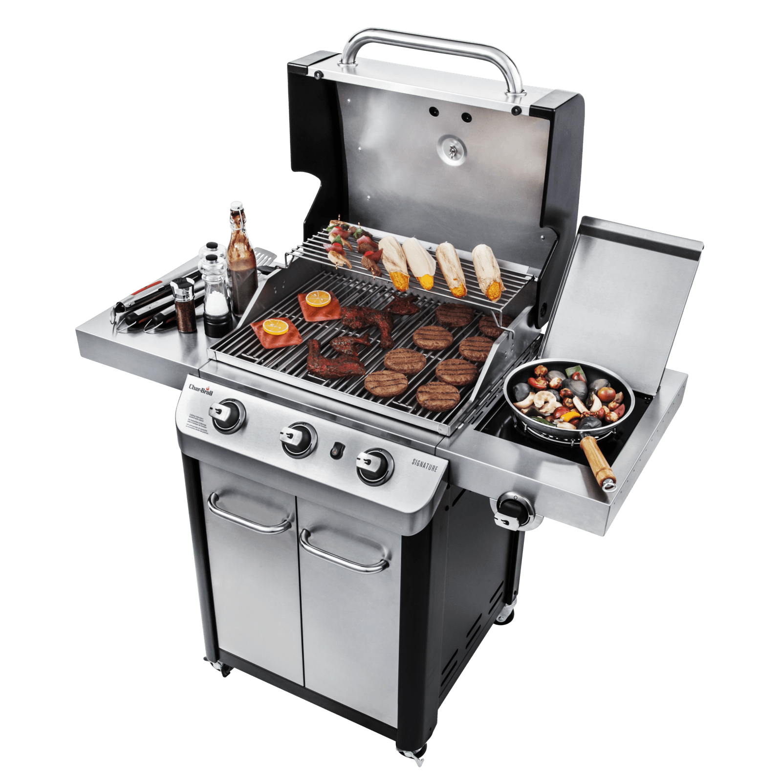 The Char‑Broil® Signature Series™ 3-Burner Gas Grill represents traditional grilling at its best.- 463348017 mega