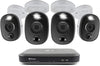 Swann 4 Camera 4K UHD DVR Security System This complete security system with 4 cameras with 90-degree viewing angle quickly detects any activity and allows you to deter intruders with motion-activated light and siren-391452