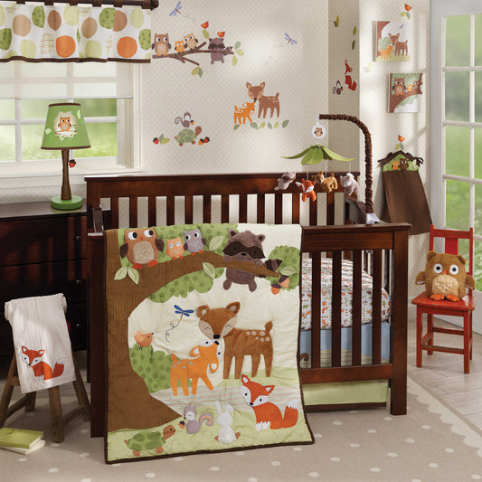 Lambs & Ivy Woodland Tales 4pc Crib Bedding Set This Nursery Baby Crib Bedding Collection Is Perfect For Any Little Boy or Girl - LAMBS&IVY-641 | Model# 582004V ebuystt