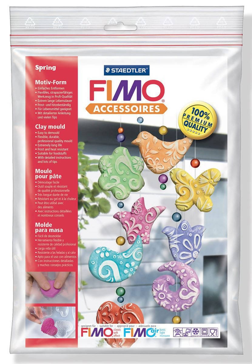 Staedtler ﻿FIMO 8742 Clay Mould (Spring) features complex motifs for detailed painting and for decorating with leaf metal or metallic powder - 8742 52 Pie's Variety Store