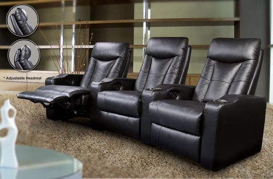 Pavillion Home Theater 2-Seated Recliner Black - 600130-2 COSMEGA