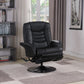 Upholstered Swivel Recliner Black SKU: 600229 coastmega