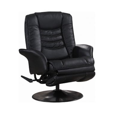 Upholstered Swivel Recliner Black SKU: 600229 coastmega
