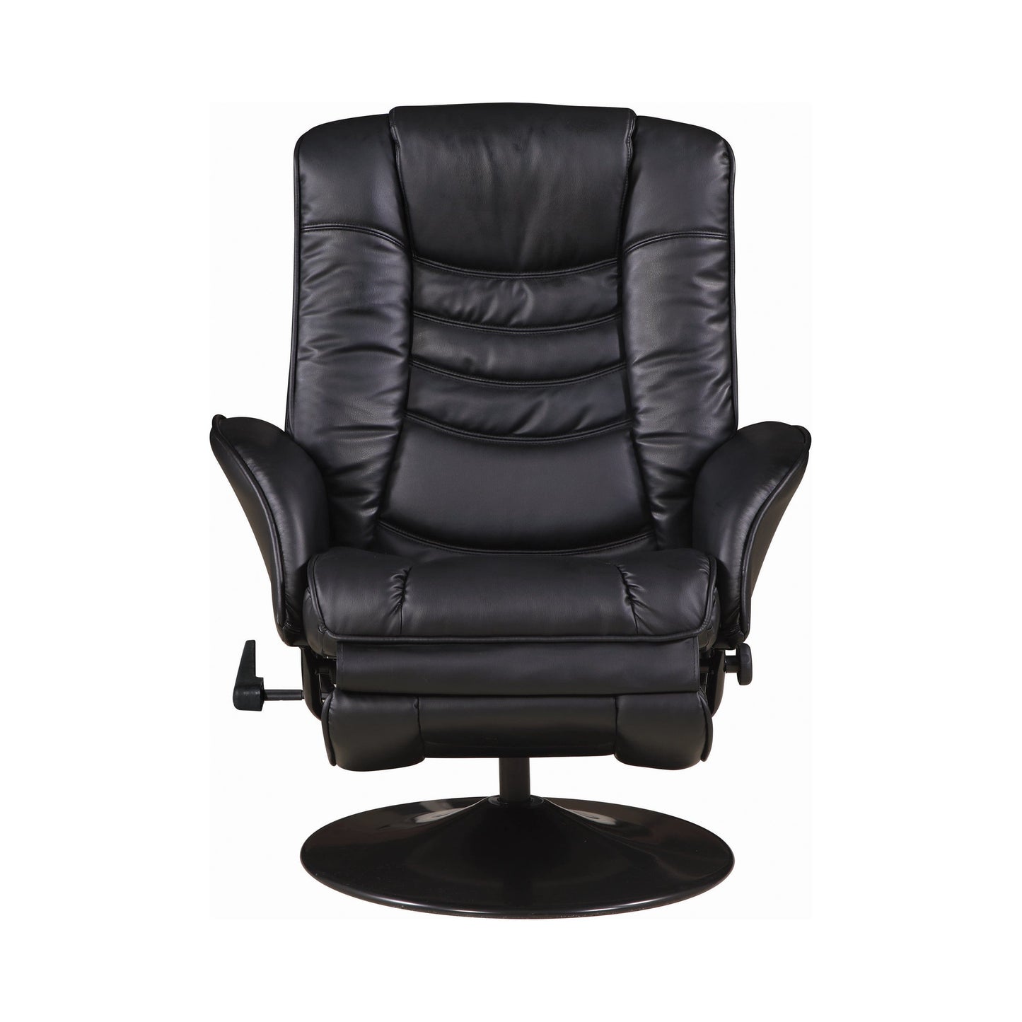 Upholstered Swivel Recliner Black SKU: 600229 coastmega