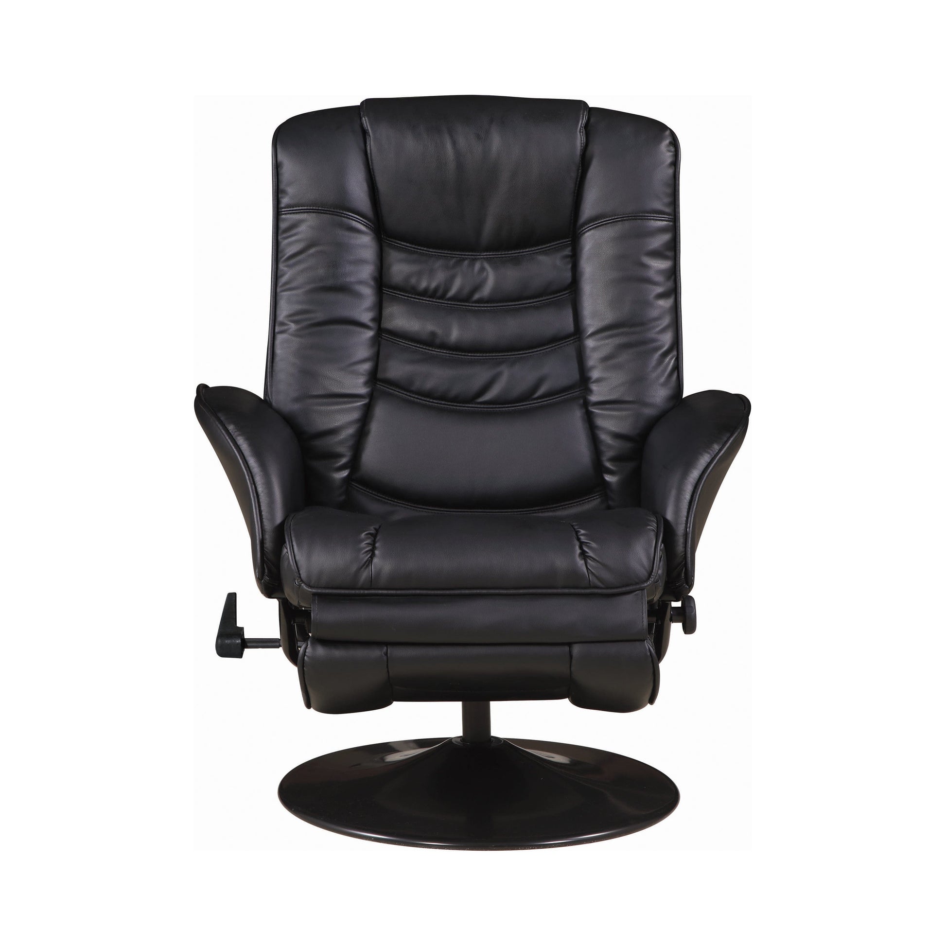 Upholstered Swivel Recliner Black SKU: 600229 coastmega