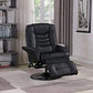 Upholstered Swivel Recliner Black SKU: 600229 coastmega