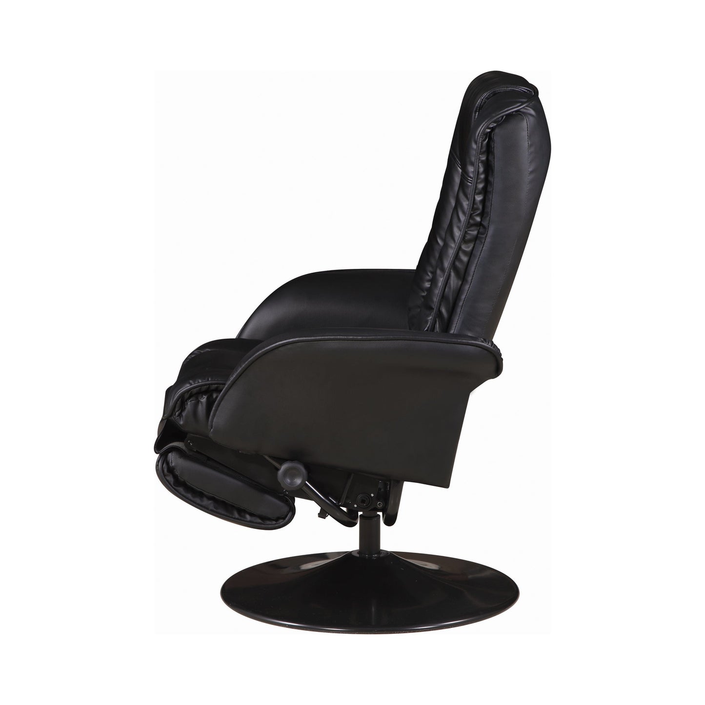 Upholstered Swivel Recliner Black SKU: 600229 coastmega
