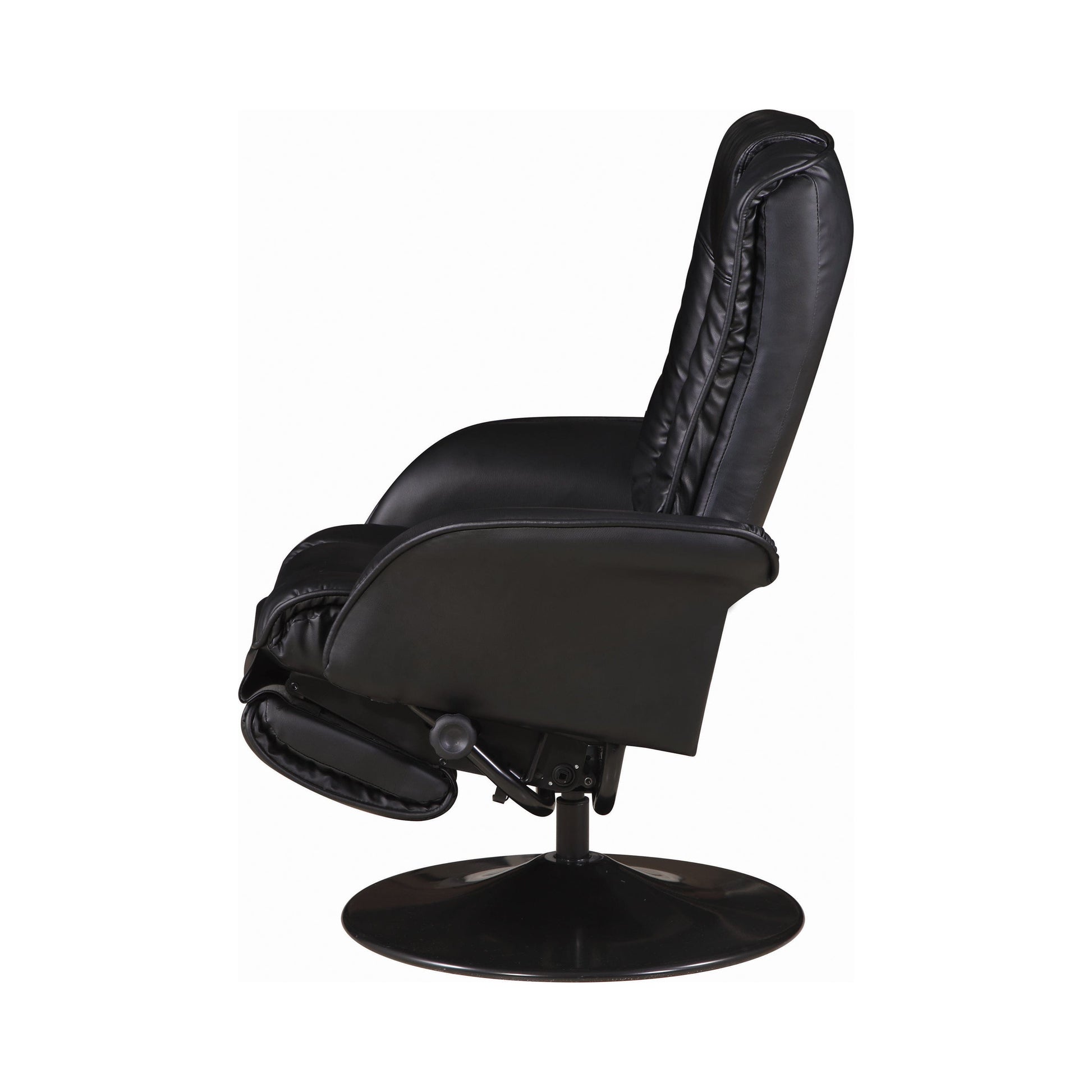 Upholstered Swivel Recliner Black SKU: 600229 coastmega
