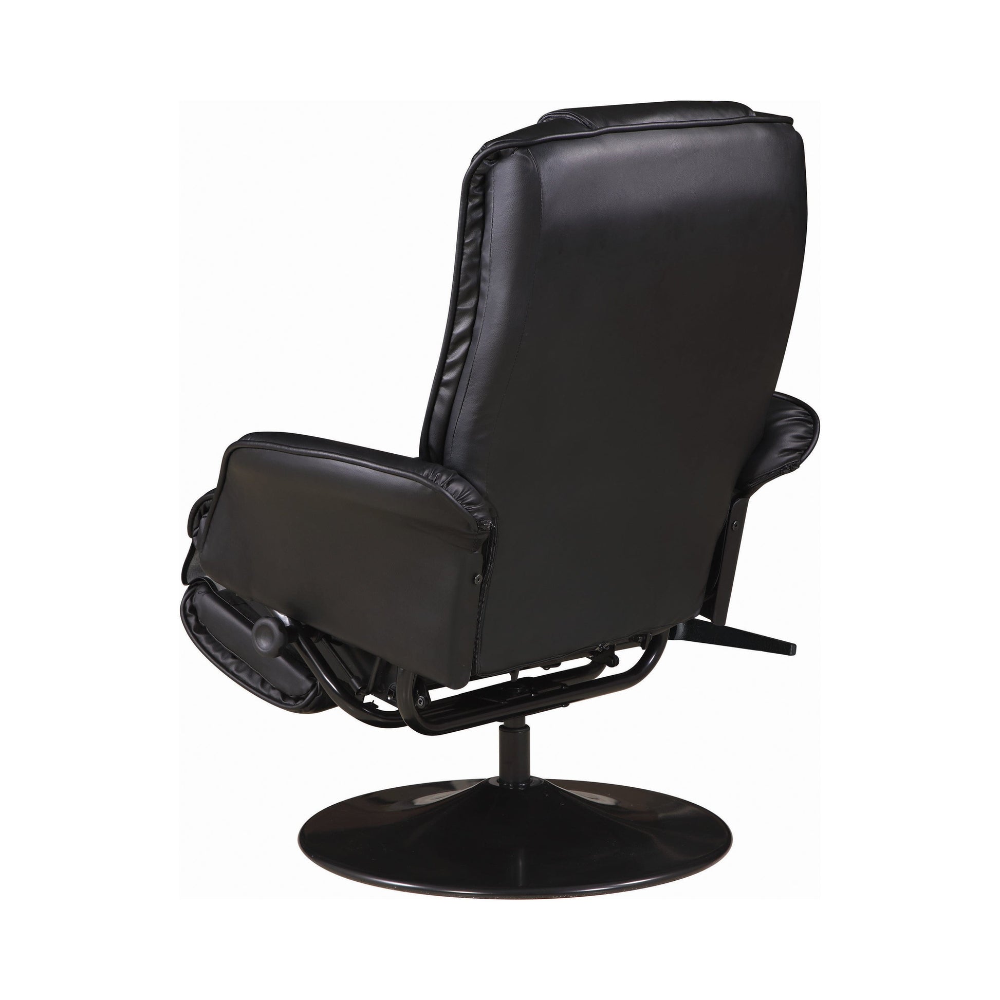 Upholstered Swivel Recliner Black SKU: 600229 coastmega