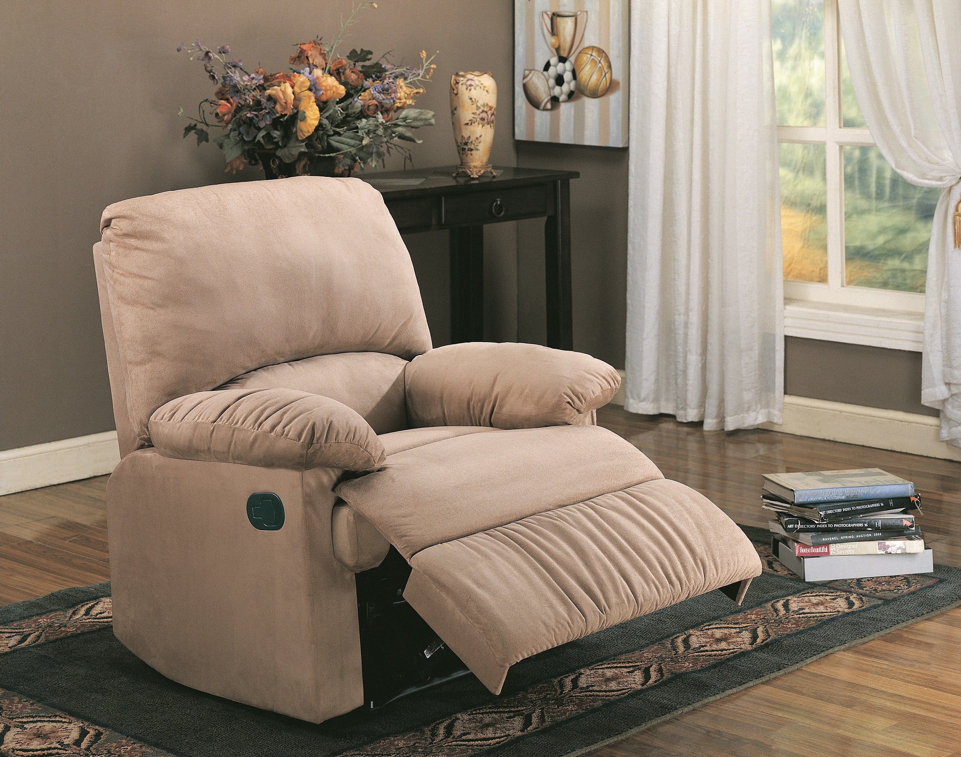 Upholstered Recliner Tan SKU: 600264 coastmega