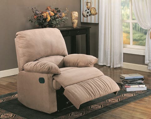Upholstered Recliner Tan SKU: 600264 coastmega