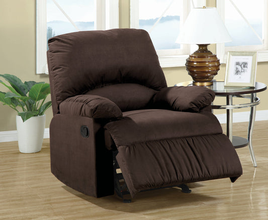 Upholstered Glider Recliner Chocolate SKU: 600266G coastmega