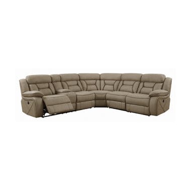 Higgins Four-Piece Upholstered Power Sectional Tan Collection: Higgins SKU: 600380 coastmega