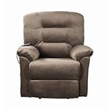 Upholstered Power Lift Recliner Brown Sugar SKU: 601025 coastmega