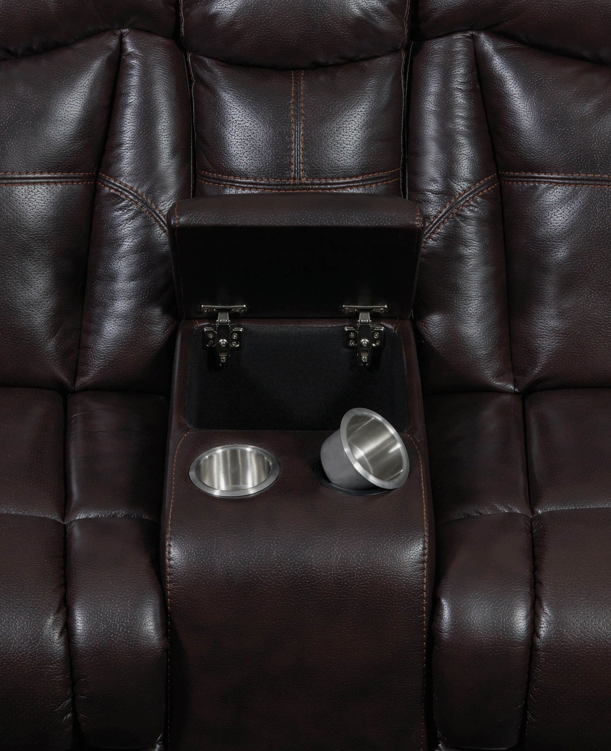 Zimmerman Upholstered Tufted Living Room Set Dark Brown SKU: 601711-S2 coastmega