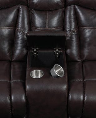 Zimmerman Upholstered Tufted Living Room Set Dark Brown SKU: 601711-S2 coastmega