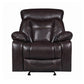 Zimmerman Pillow Top Arm Glider Recliner Dark Brown Collection: Zimmerman SKU: 601713 coastmega