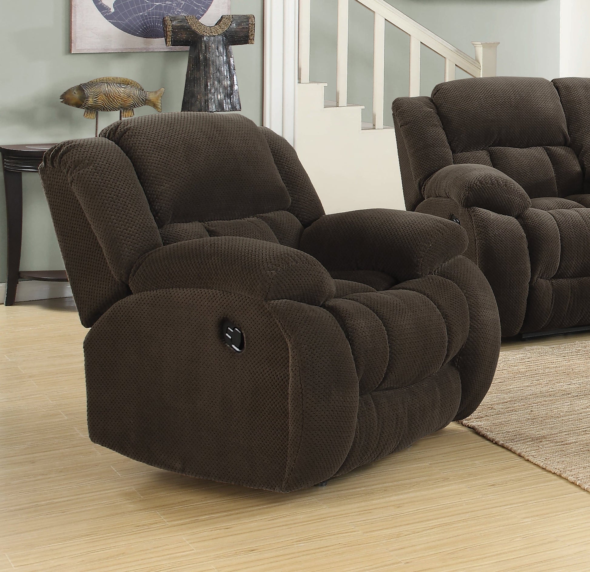 Weissman Upholstered Glider Recliner Chocolate Collection: Weissman SKU: 601926 coastmega