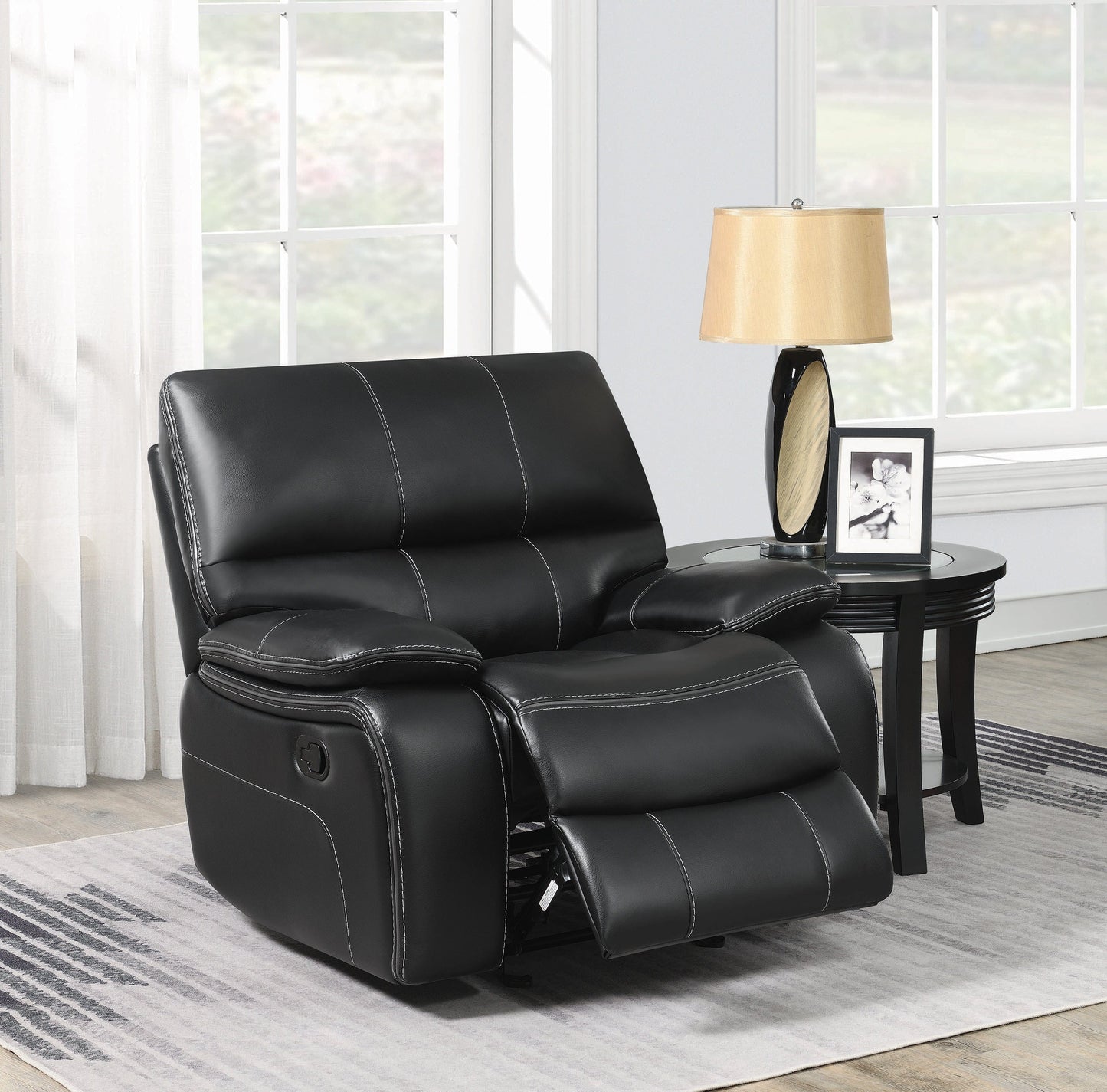 Willemse Upholstered Glider Recliner Black - SKU: 601936 coastmega