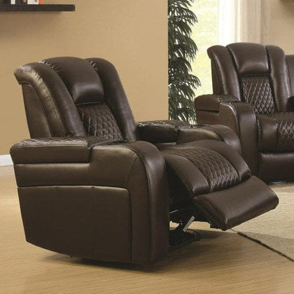 Delangelo Power 2 Recliner With Cup Holders Brown - 602306P