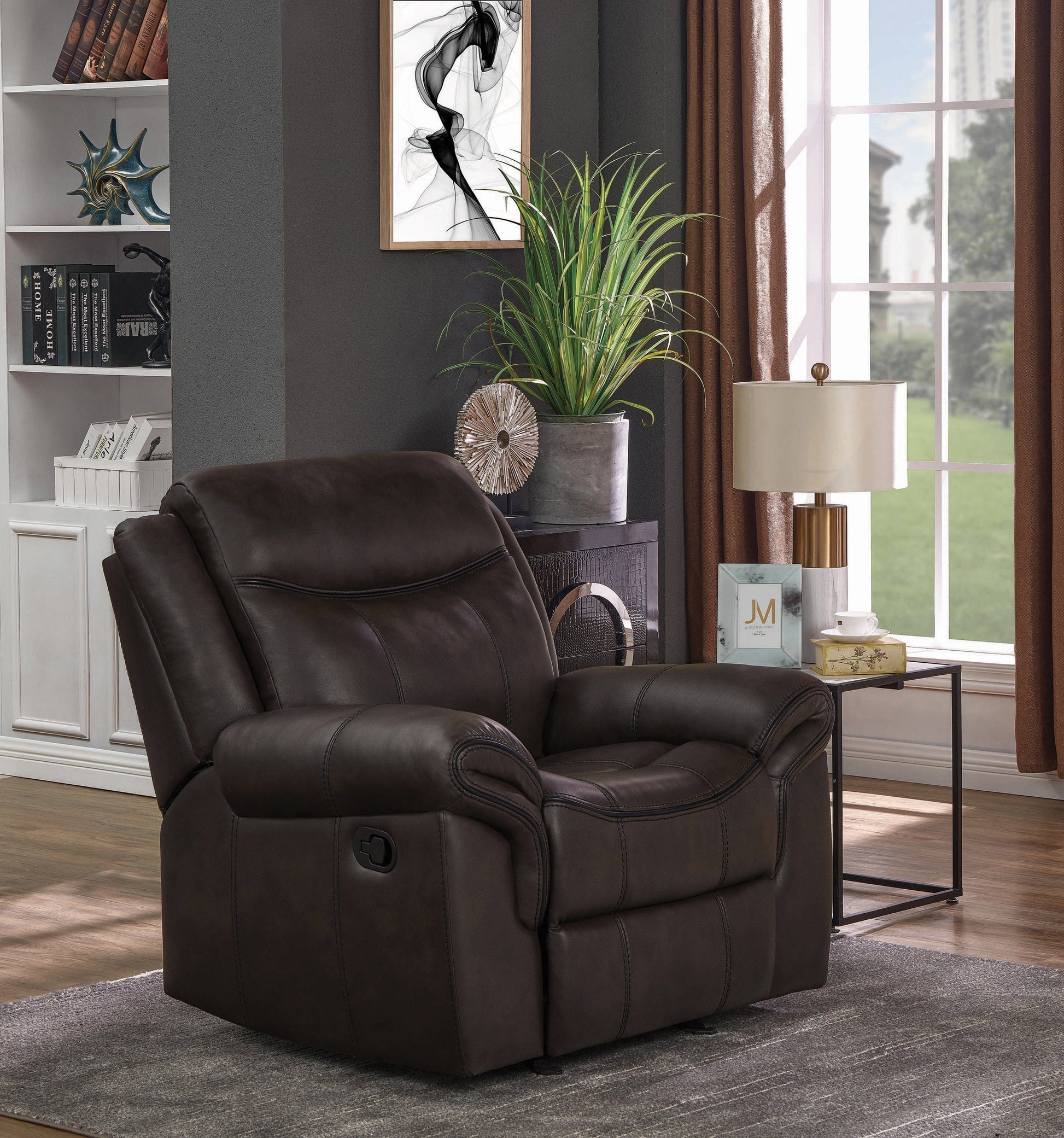 Sawyer Upholstered Glider Recliner Cocoa - 602333 coastmega