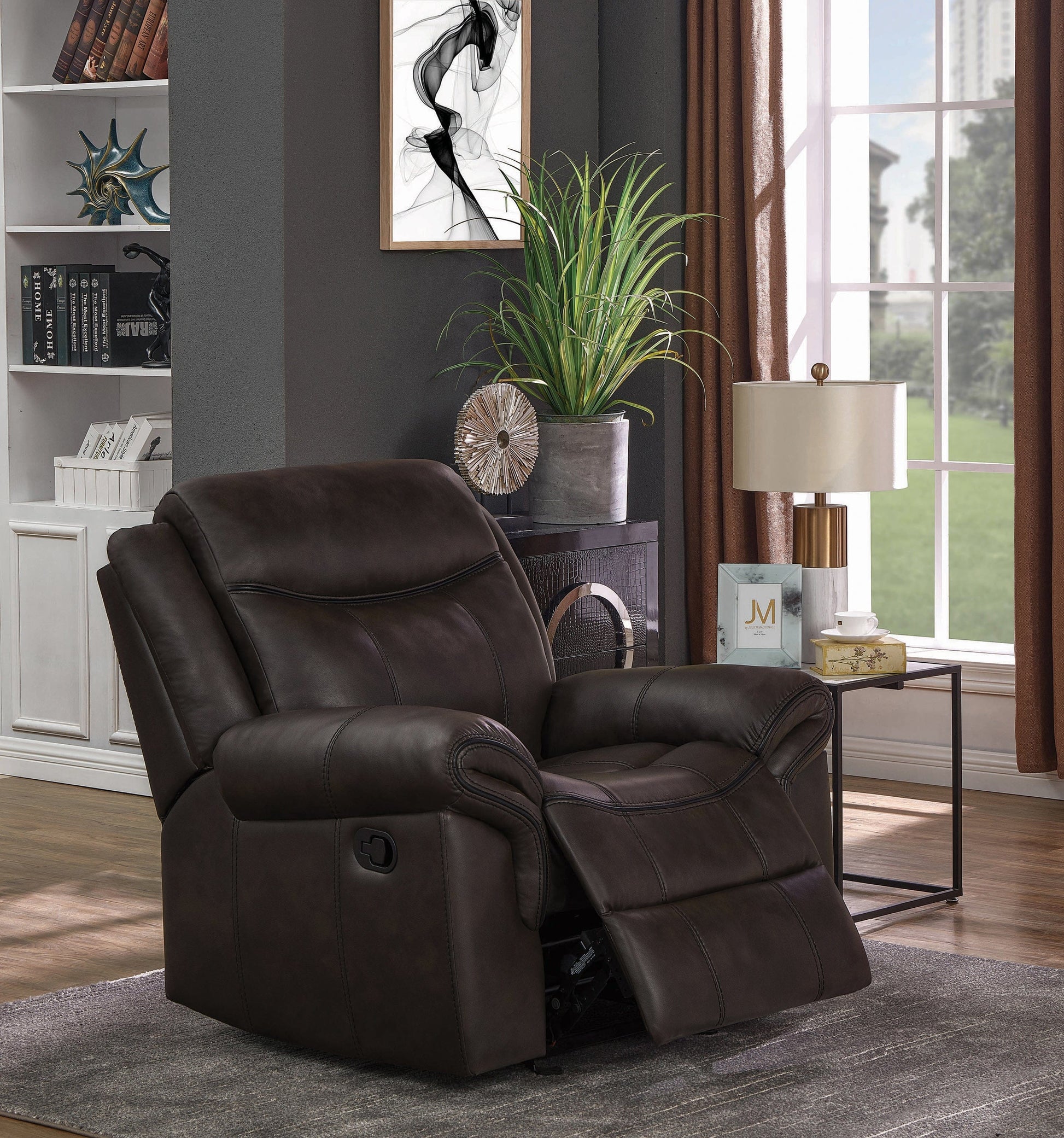 Sawyer Upholstered Glider Recliner Cocoa - 602333 coastmega