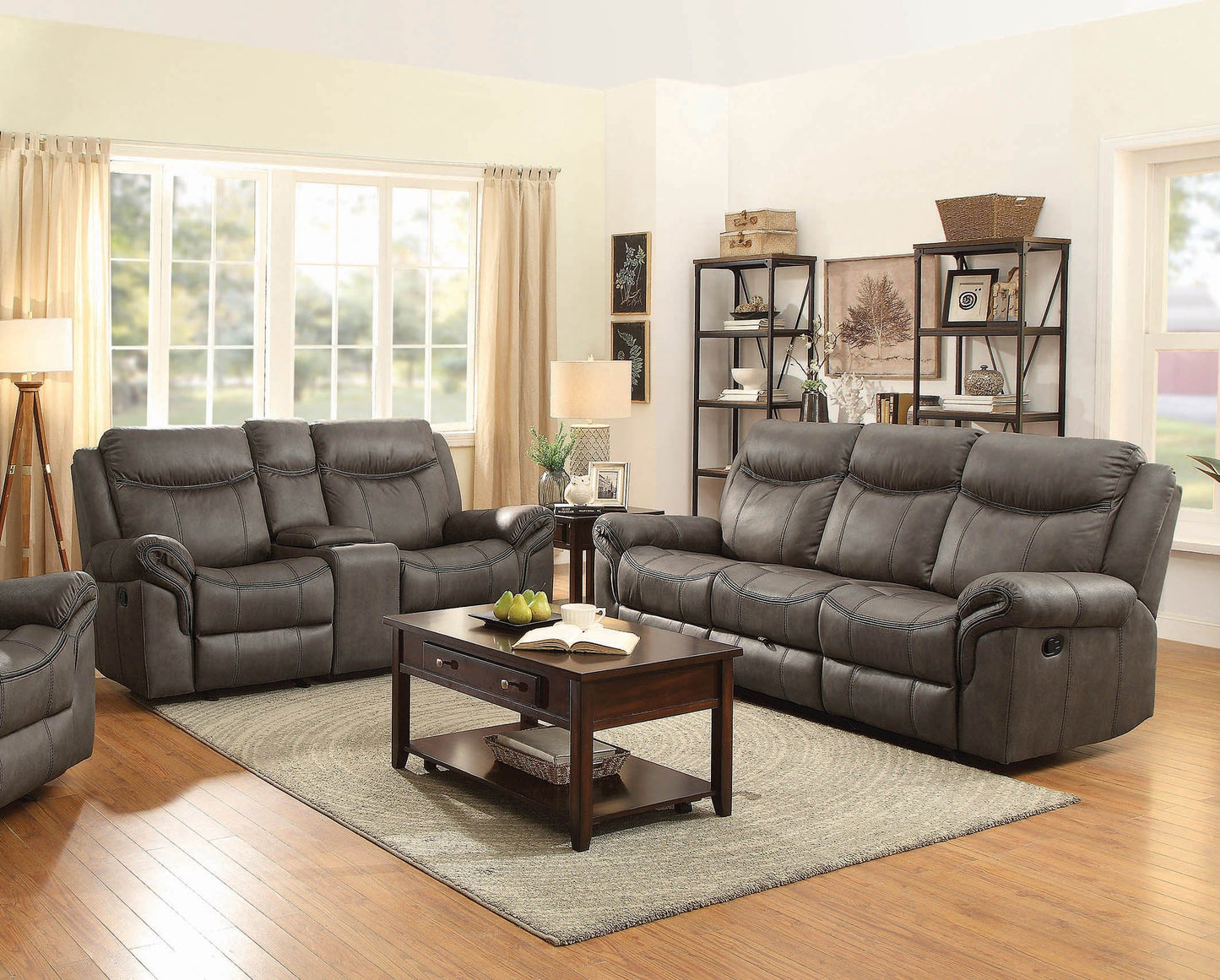 Sawyer Upholstered Tufted Living Room Set Macchiato Brown SKU: 602334-S2 coastmega