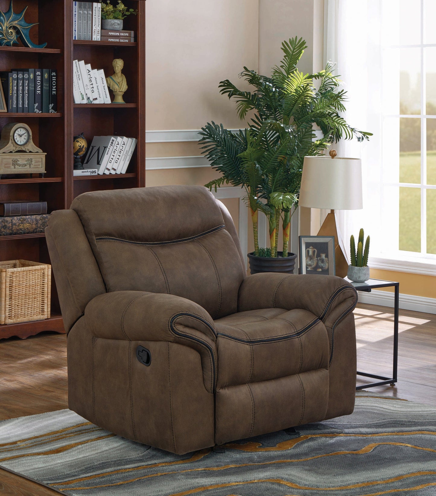 Sawyer Upholstered Glider Recliner Macchiato - SKU: 602336 coastmega
