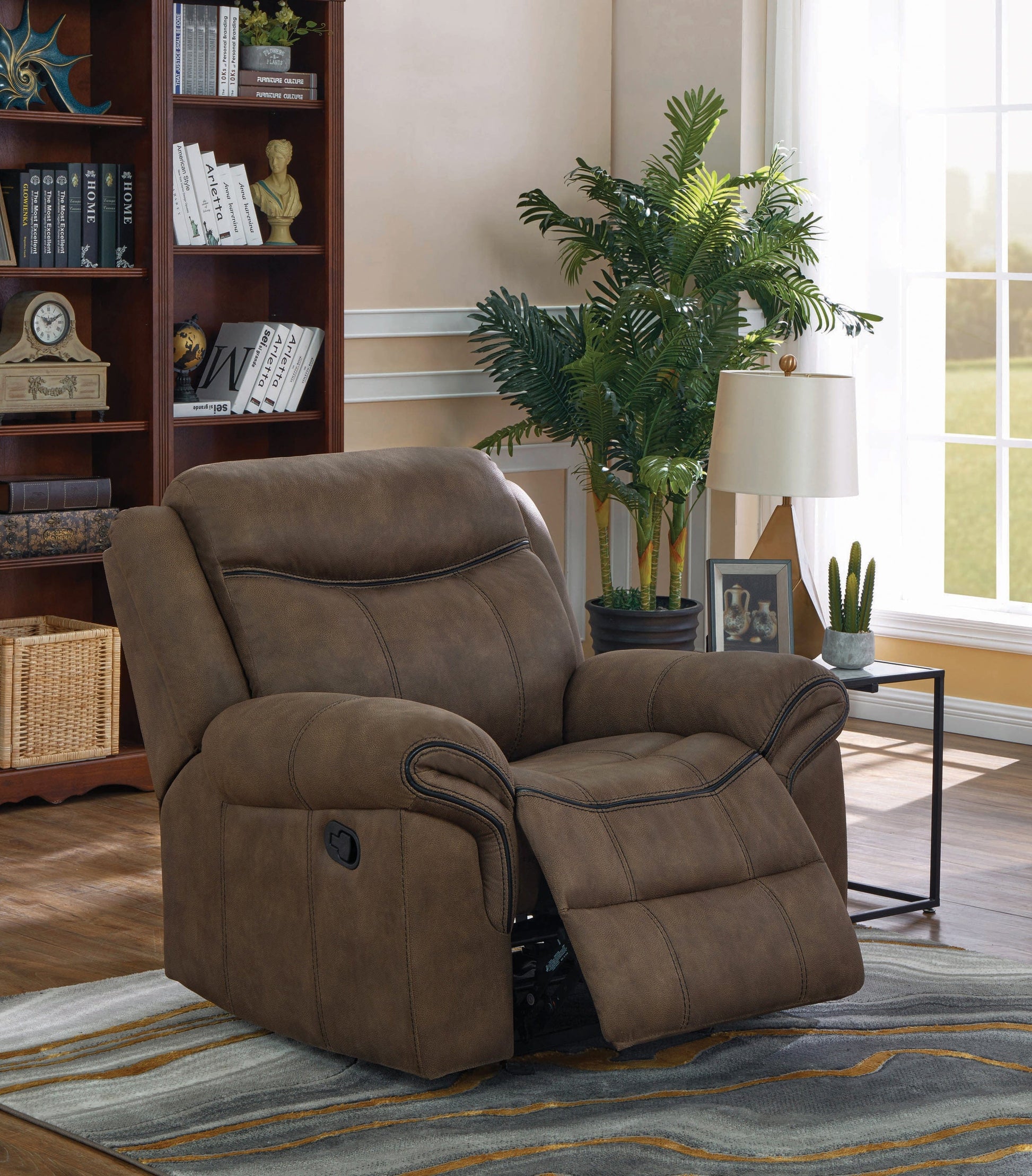 Sawyer Upholstered Glider Recliner Macchiato - SKU: 602336 coastmega