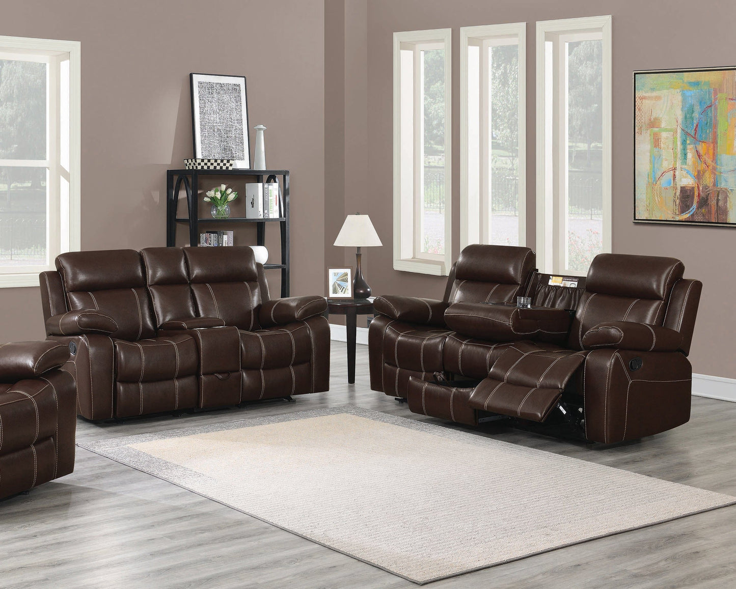 Myleene Upholstered Tufted Living Room Set Chestnut SKU: 603021-S2 coastmega