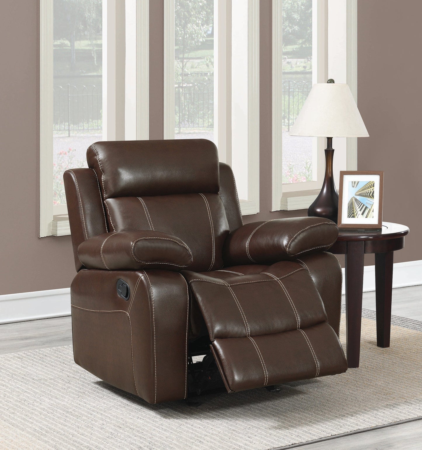 Myleene Pillow Top Arm Glider Recliner Chestnut Collection: Myleene SKU: 603023 coastmega
